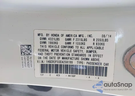 2014 Honda Accord Sport из США, поврежденный, VIN 1HGCR2F55EA256199